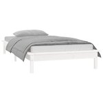 vidaXL Cadre de lit à LED sans matelas blanc 75x190 cm bois massif