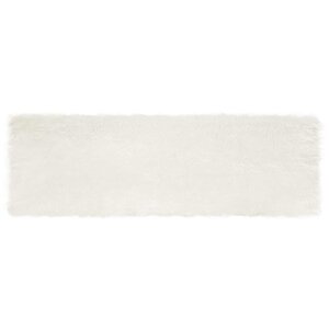 vidaXL Tapis en fausse Tafalla Blanc 80 x 250 cm Polyester