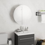 vidaXL Armoire de salle de bain miroir rond et LED Blanc 40x40x17 5 cm