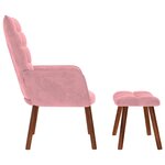 vidaXL Chaise de relaxation avec tabouret Rose Velours