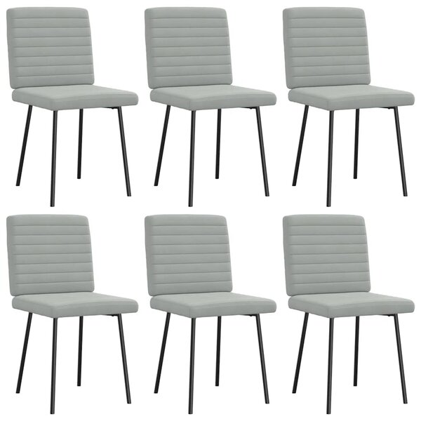vidaXL Chaises à manger lot de 6 gris clair velours