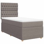 vidaXL Sommier à lattes de lit avec matelas Taupe 90x200 cm Tissu