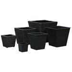 vidaXL Lits surélevés 3 Pièces Jacinthe d'eau Noir
