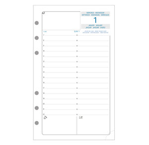 Recharge Exatime 17 journalier millésimé 1er semestre 172x105 mm EXACOMPTA