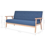 vidaXL Ensemble de canapés 3 Pièces Tissu Bleu