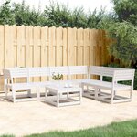 vidaXL Salon de jardin 6 Pièces blanc bois de pin massif
