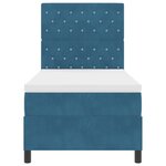 Lit à ressorts vidaXL avec matelas et LED bleu foncé 100x200 cm en velours