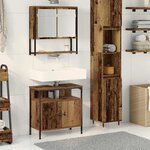 vidaXL Ensemble de mobilier de salle de bain avec étagère 2 Pièces Marron