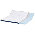 vidaXL Coussins de Matelas Blanc et Bleu 200 x 200 cm