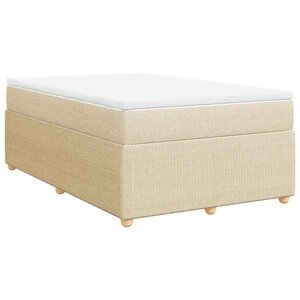 vidaXL Sommier à lattes de lit avec matelas Crème 120x200 cm Tissu