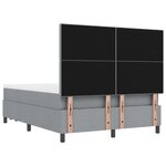 vidaXL Lit à Ressorts avec Matelas et Banc Gris Clair 160x200 cm Tissu