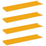 vidaXL Étagère flottante 4 pc Jaune moutarde 80 x 18 x 2 5 cm Acier