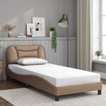vidaXL Cadre de lit sans matelas cappuccino 90x200 cm similicuir