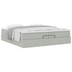 vidaXL Cadre de lit ottoman avec matelas gris clair 200x200 cm velours