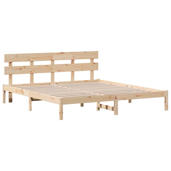 vidaXL Cadre de lit Marron 200 x 200 cm Bois de pin massif