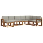 vidaXL Ensemble de canapés d'extérieur 8 Pièces Gris Naturel et Clair