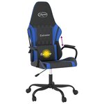 vidaXL Chaise de jeu de massage Noir et bleu Similicuir