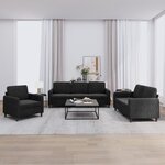 vidaXL Ensemble de canapés 3 Pièces noir velours