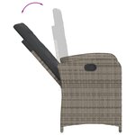 vidaXL Ensemble à manger de jardin 3 Pièces coussins gris résine tressée