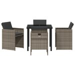 vidaXL Ensemble de salle à manger de jardin 5 pièces avec coussins gris en poly rattan