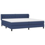 vidaXL Sommier à lattes de lit avec matelas Bleu 200x200 cm Tissu
