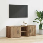vidaXL Meuble TV Chêne artisanal 100 x 31 5 x 35 cm Bois d'ingénierie