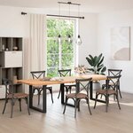 vidaXL Pieds de table à manger en U  3 pièces  noir  80 x (72-73) cm  acier