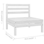 Salon de jardin meuble d'extérieur ensemble de mobilier 5 pièces bois de pin massif blanc 02_0016553