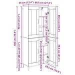 vidaXL Haut Armoire Bois Ancien 69 5 x 34 x 180 cm Bois d'ingénierie