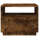 vidaXL Table basse avec lumières LED chêne fumé 50x49x40 cm