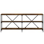 vidaXL Table console chêne fumé 180x30x75 cm bois d'ingénierie et fer