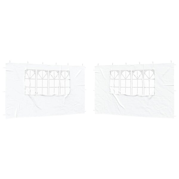 vidaXL Mur de tente de fête 2 Pièces 400 x 195 cm Blanc PE et acier