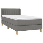 vidaXL Sommier à lattes de lit avec matelas Gris foncé 80x200 cm Tissu