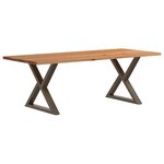 vidaXL Table à manger marron clair bois de chêne massif rectangulaire