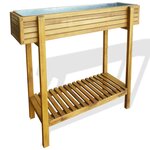 vidaXL Lit surélevé de jardin Bois massif d'acacia et zinc