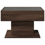vidaXL Table basse avec LED chêne marron 70x50x45 cm bois d'ingénierie
