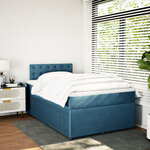 vidaXL Sommier à lattes de lit et matelas bleu 120x200 cm velours