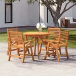 vidaXL Ensemble à manger de jardin 5 Pièces Bois d'acacia solide
