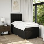 vidaXL Sommier à lattes de lit avec matelas Noir 90x190 cm Tissu