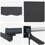vidaXL Auvent rétractable Anthracite 3 x 2 m