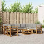 vidaXL Ensemble de canapés d'extérieur 10 pc Gris Naturel et Clair