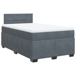 vidaXL Sommier à lattes de lit et matelas gris foncé 120x190cm velours