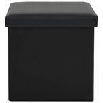 vidaXL Tabourets de rangement pliables lot de 2 noir similicuir
