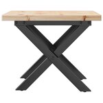 vidaXL Table basse cadre en X 40x40x35 5cm bois de pin massif et fonte