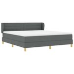 vidaXL Lit à ressorts avec matelas Gris foncé 180 x 200 cm tissu