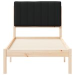 vidaXL Cadre de lit avec tête de lit rembourrée Noir 75 x 190 cm