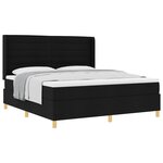 vidaXL Lit à ressorts avec matelas Noir 180 x 200 cm tissu