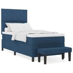 vidaXL Lit à ressorts avec matelas Bleu 100 x 200 cm tissu