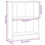 vidaXL Bibliothèque chêne artisanal 60x24x76 cm bois d'ingénierie
