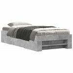 vidaXL Cadre de lit sans matelas gris béton 75x190cm bois d'ingénierie